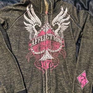 Large affliction reversible zip up